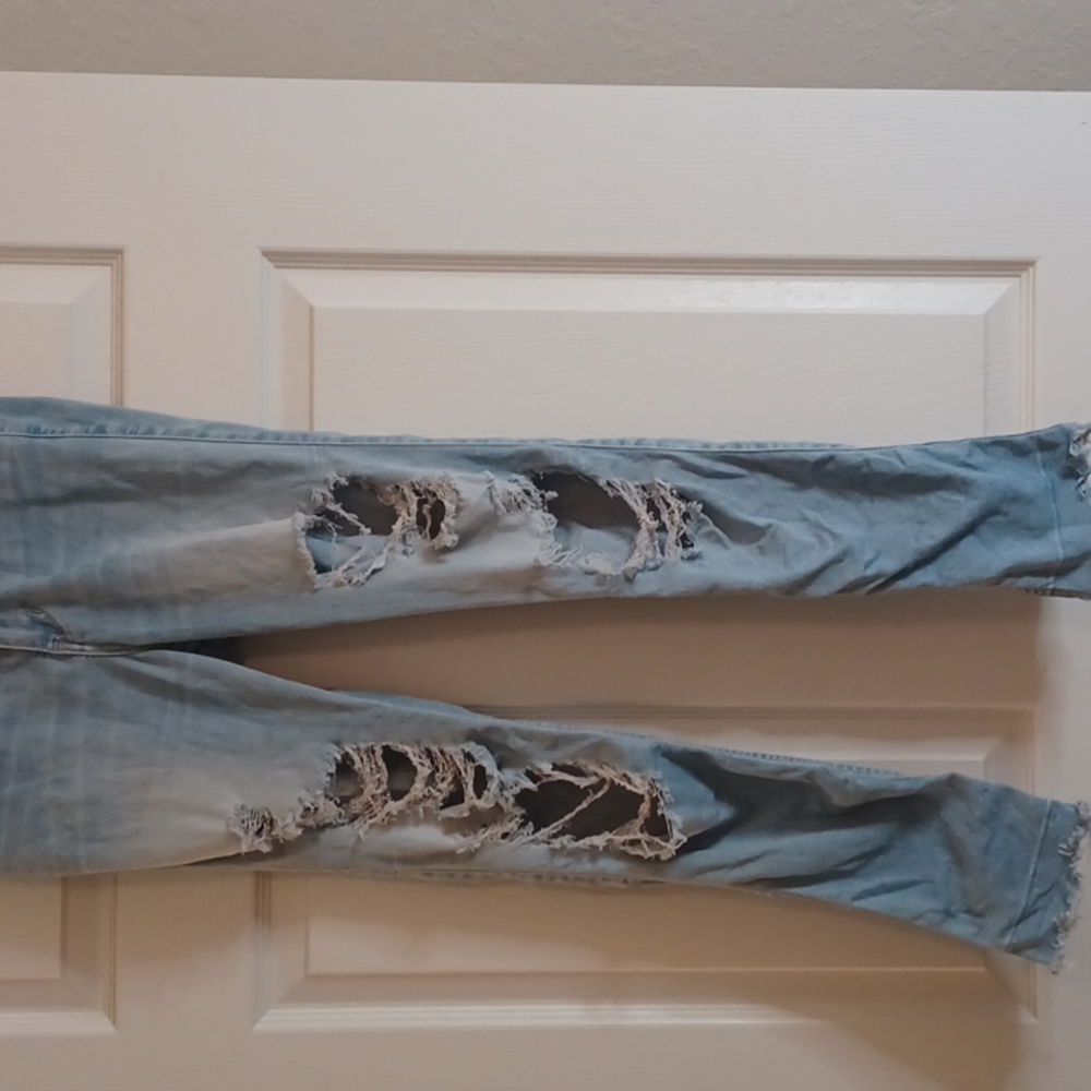 Hollister size 1R distressed raw bottom high rise super skinny women's jeans